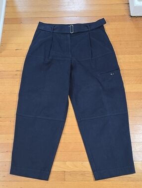 BOSS, Takane Belted High Waist Crop Pants, Navy, EUC, Women's 12